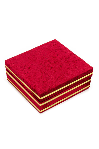 ihvan online Kadife Kaplı Sandık Hediyelik, Dekor Kırmızı