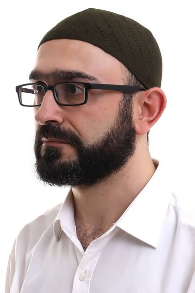 ihvanonline Dark Khaki Winter Cross Patterned Woven Skullcap