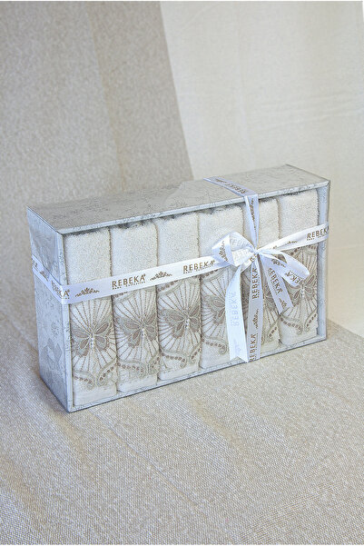 ihvan online Розкішний набір - 100% бавовняний набір з 6 рушників з каймою для весілля та весільного приданого