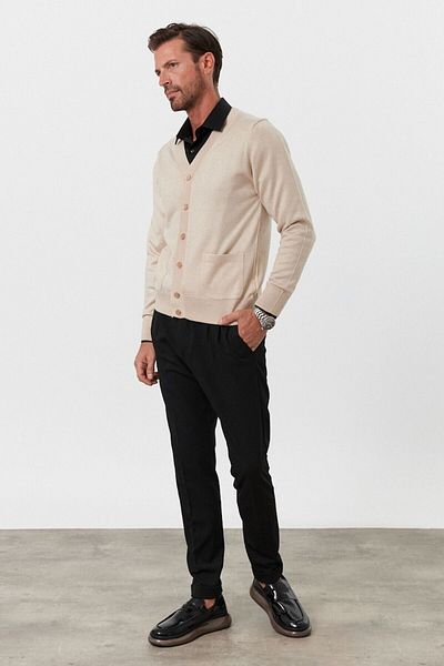 Livio Ferri Men's Knitwear Cardigan - Standard Fit, Pocket Sweater