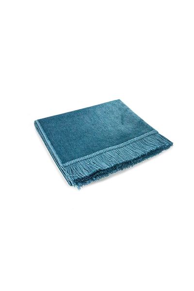 İhvan Μπλε Luxury Velvet Velvet - Χαλί προσευχής με απλό σχέδιο