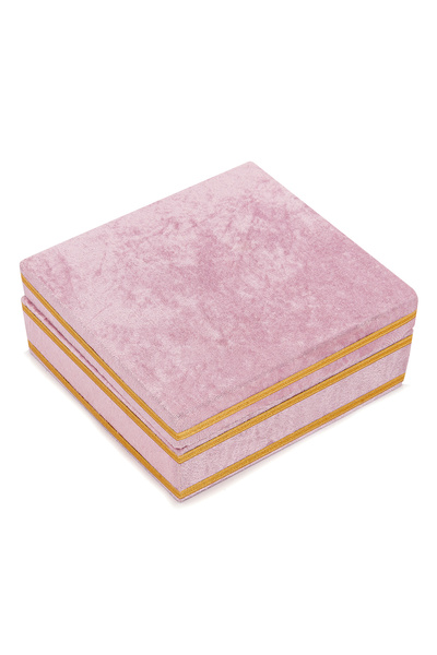 ihvan online Kadife Kaplı Sandık Hediyelik, Dekor Pembe