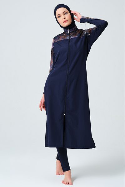 ALFASA Navy Blue Ruby Hijab Swimsuit - Full Covered, Model 23512-23