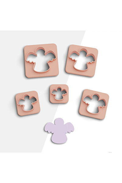 brocutters 5 مقاسات من السيراميك الملاك بوليمر كلاي قطع أقراط قالب الكعكة - ر...