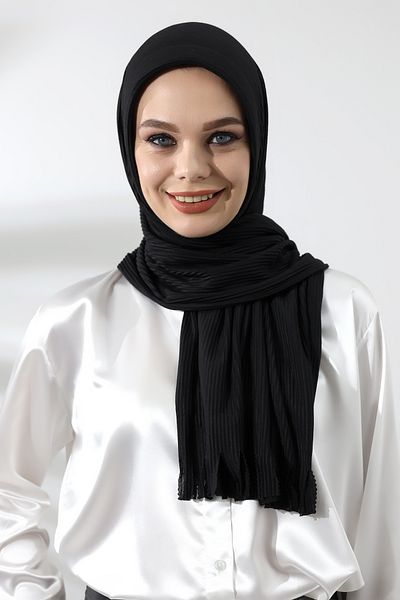 ihvanonline Practical Cotton Black Ready Shawl