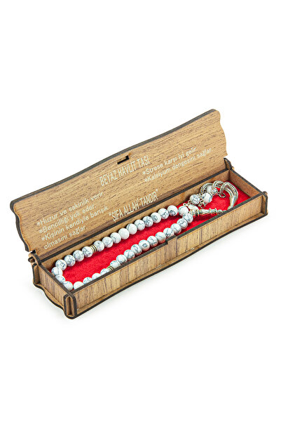 ihvan online White Howlite Stone Cutie specială de 33 de mărgele de rugăciune