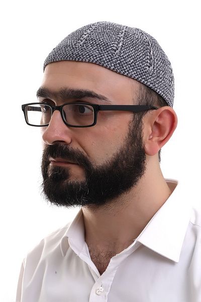 ihvanonline Опушено сива зимна двуцветна кадифена молитвена шапка