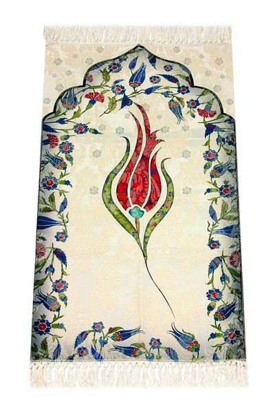 İhvan Red Tulip Patterned Children's Prayer Rug
