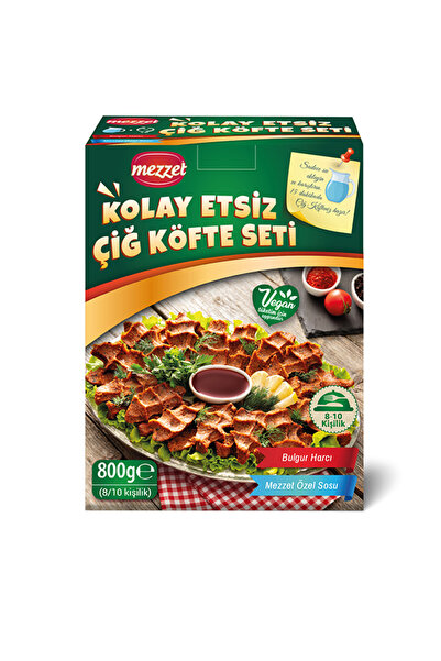 Mezzet Vegan Etsiz Çiğ Köfte Kiti 8-10 Kişilik 800 Gram / Sos İlaveli