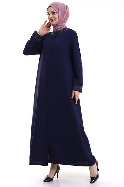 derin store Πέτο και μανίκια πέτρινο Hijab Ferace 23300-23 Indigo