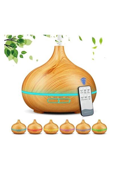 Genel Markalar Kahverengi 7 Led Işıklı Aromatik Oda Kokusu Hava Nemlendirici 550 Ml Aroma Difüzörü Buhar