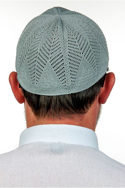 ihvanonline Berra Steel Πλεκτό Δαντέλα Προσευχής Skullcap Γκρι 1 Τεμάχιο