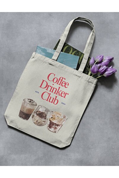 redame Coffee Drinker Club Kahve Coffee Y2K Bez Çanta Tote Bag