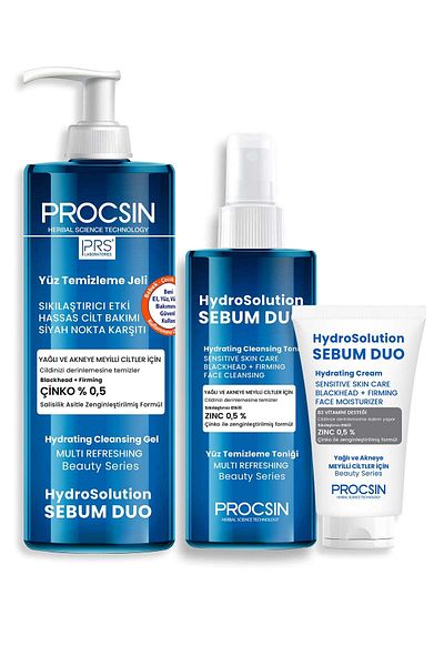 PROCSIN Hydrosolution Cream + Gel + Tonic Package
