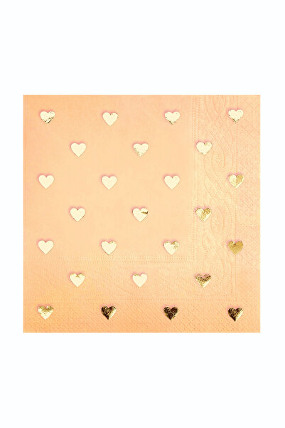 Story منديل ورقي منقوش على شكل قلب من ورق الذهب مقاس 33 × 33 سم مكون من 16 من...