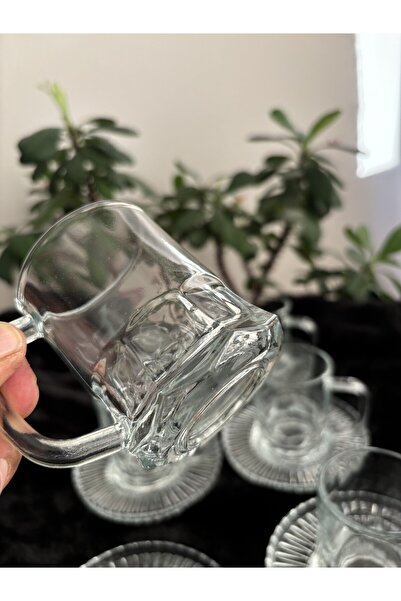 DİBA AVM New Trend 12 Piece Tea Cup Set - 6 Cups and Saucers