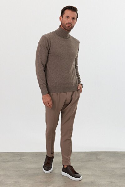 Livio Ferri Ανδρικό μάλλινο πουλόβερ με κανονική εφαρμογή Full Fisherman Turtleneck Πλεκτό πουλόβερ