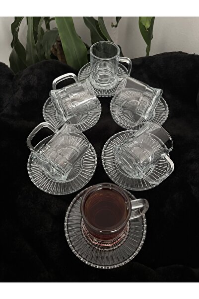 DİBA AVM New Trend 12 Piece Tea Cup Set - 6 Cups and Saucers