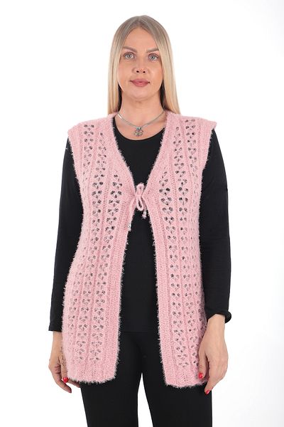 İKSUN Tricotaj Vesta Model Fluture - Design Zestre Femei