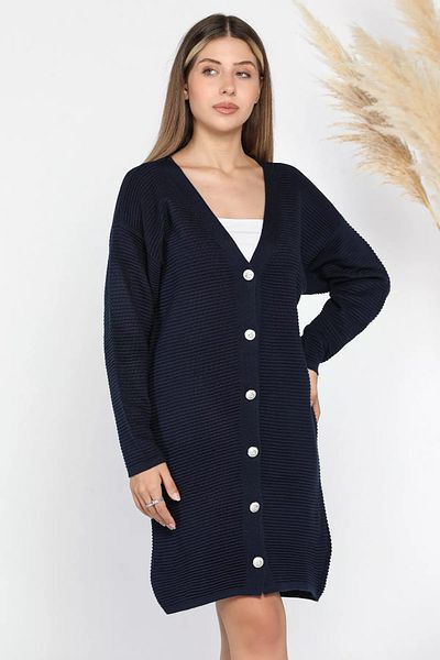 GÜLSELİ Women's Knitwear Navy Blue Cardigan