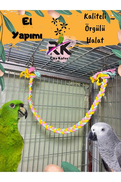 Ciko Kafes Parrot Bird Braided Colored Rope