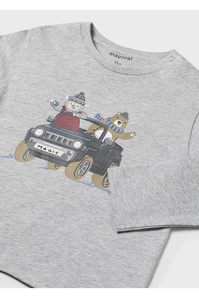 MAYORAL Grey Long Sleeve T-Shirt for Baby Boy - 02034 074