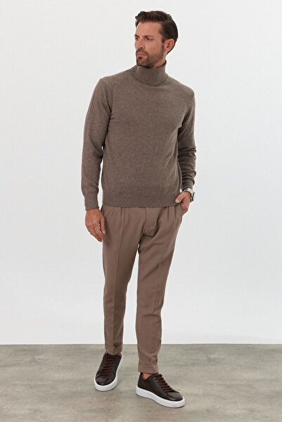 Livio Ferri Ανδρικό μάλλινο πουλόβερ με κανονική εφαρμογή Full Fisherman Turtleneck Πλεκτό πουλόβερ