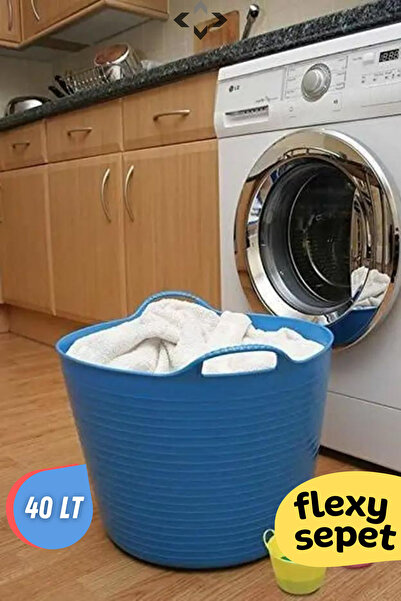 LİGROUND Flexy Esnek Oyuncak Sepeti - Çamaşır Sepeti - Düzenleyici 40 Lt Kırm...
