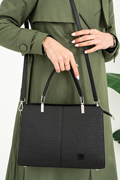 Just Polo Kadın Siyah Ayarlanabilir Uzun askılı El Ve Omuz Çantası-4079