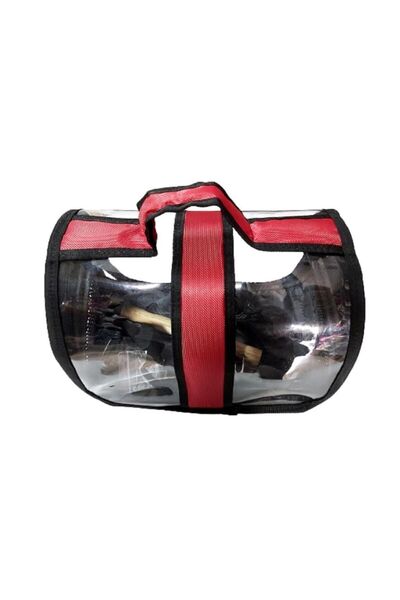 Ans Şeffaf Kuş Taşıma Çantası Kırmızı 17*18*28 Cm