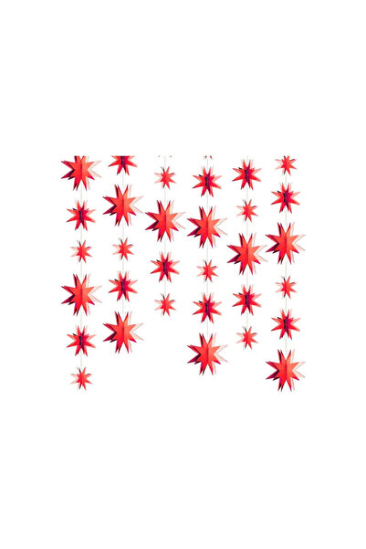 kidspartim زخرفة نجمة زخرفة السقف ثلاثية الأبعاد باللون الأحمر الساطع 2 متر