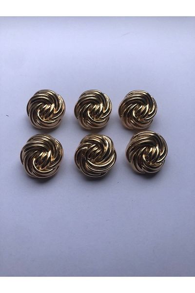 aensia Gold Gold Twist Knob Model Button Metal Button 36 Size Buttons - 6-Piece Button Pack