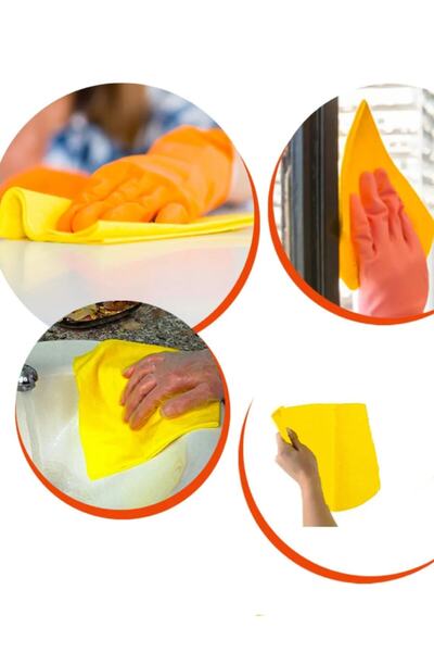 TOPALAKTİCARET Κίτρινο πανί καθαρισμού - 3 τεμάχια, 32x35 εκ., Γενικό πανί γι...