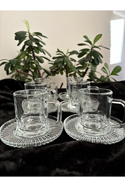 DİBA AVM New Trend 12 Piece Tea Cup Set - 6 Cups and Saucers