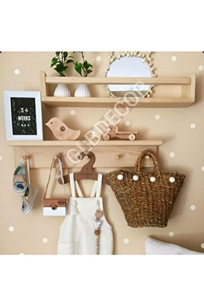 glb decor wood hand made Ahşap Askılık Raf Ve Kitaplık Raf Eğitici Montessori...