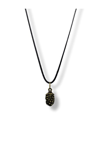 whocares Minik Kozalak Antik Renk Sembollü Kolye İpli Unisex Kaliteli