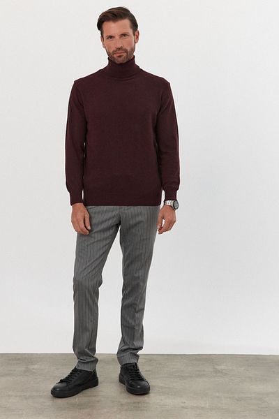 Livio Ferri Men's Wool Regular Fit Full Turtleneck Knitwear Sweater