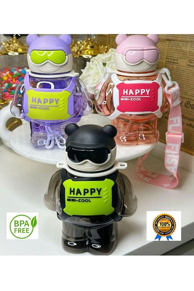Alphom Robottle Mica 800ml Polycarbonate Water Bottle - Figured Robot Water Bottle, Bpa Free, School Water Bottle Approved