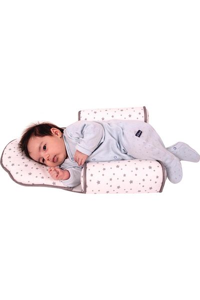 Sevi Bebe Head Shaping Pillow Side Sleeping Pillow Art-33 Gray Star