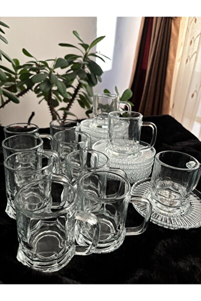 DİBA AVM New Trend 24 Piece Tea Set - 12 Cup Mug Set