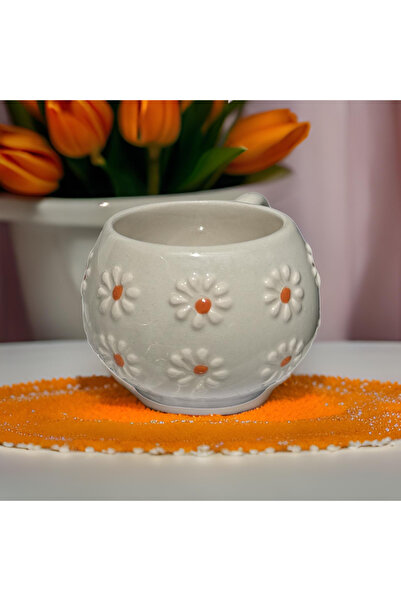 Çiporcal Ece Çayır Papatyası Mug Kupa Bardak El Dekoru