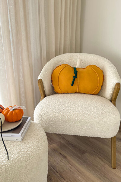 RİTMOHOME Kabak Şeklinde Tasarımlı Sarı Sonbahar Dekoratif Yastık(İçi Dolgulu)