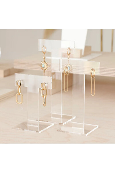 tsddekorasyon 3'lü Küpe Sergileme Seti, Çivili Küpe Tutucu, Akrilik Sergileme...