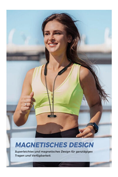 GevrekTechs 150 Saat Kullanım Süreli Gürültü Engellemeli Mıknatıslı Boyun Bantlı Bluetooth Kablosuz Kulaklık