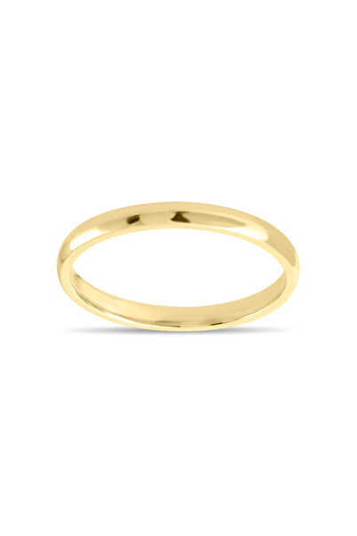 Genel Markalar 14 Ayar İçi Dolu Bombeli Klasik Altın Alyans (2mm)