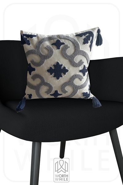 Punch Bohemian Patterned White Throw Pillow Pillow Case