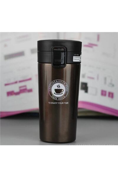 Genel Markalar Kilitli Çift Katmanlı Paslanmaz Çelik Termos Bardak Araç Kahve...