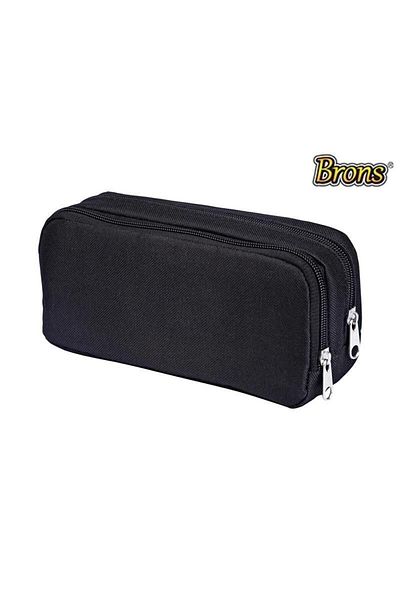 Brons Διπλή θήκη για στυλό δύο θέσεων Μαύρη Br-3100