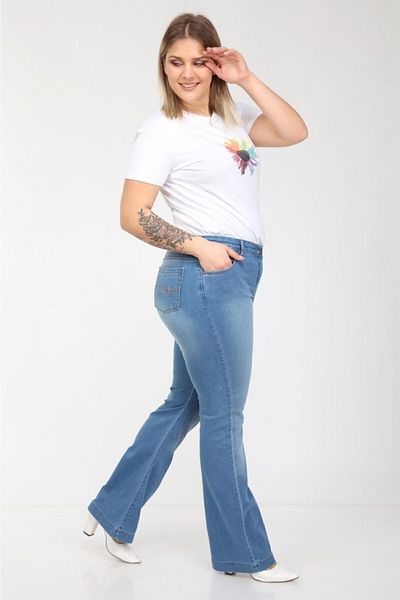 SERRA BÜYÜK BEDEN Plus Size Flared Leg Trousers
