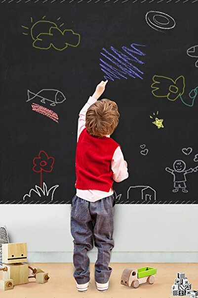 CARNIVAL LAND Çocuk Yazı Tahtası 45x200cm Silinebilir Yapışkanlı Kara Tahta R...